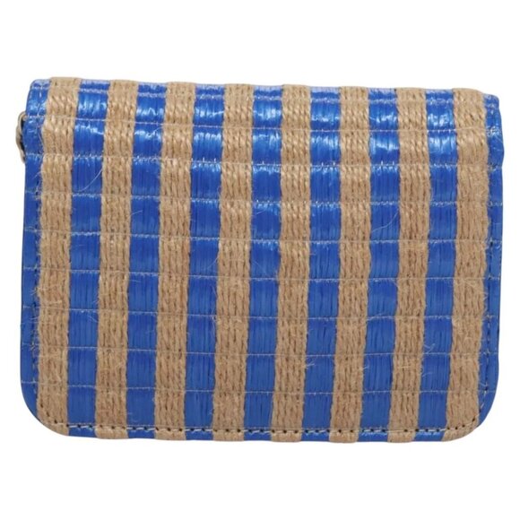 CHANEL Chain Shoulder Bag Raffia Blue CC Auth 115347AM - Picture 3 of 14